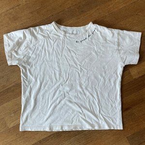 Cropped Tee, 'be good do good' embroidered